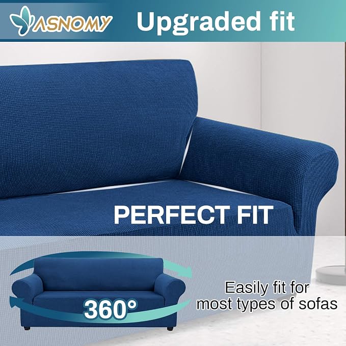 Asnomy Couch Covers for 3 Cushion Couch Stretch Sofa Covers Slipcovers - Image 4