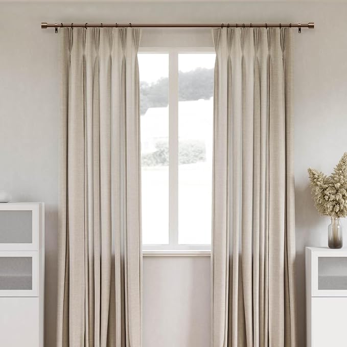 GEEBOBO Bronze Curtain Rods for Windows 48 to 84 Inch, 1 Inch Adjustable Heavy - Image 3