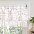 jinchan Ruffled Valance for Windows 18 Inch Mini Pom-Pom Voile Valance Curtains by JINCHAN