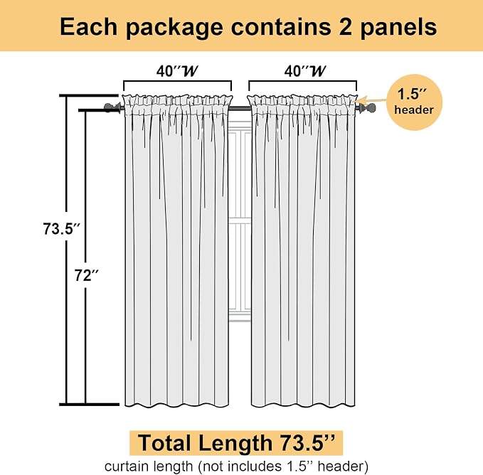 Lecloud Sage Green Sheer Curtains 72 Inches Long 2 Panels Set, Rustic Voile - Image 4