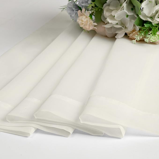 Lecloud Ivory Sheer Curtains 50 Inch Length 2 Pcs, Rustic Farmhouse Curtains - Image 8