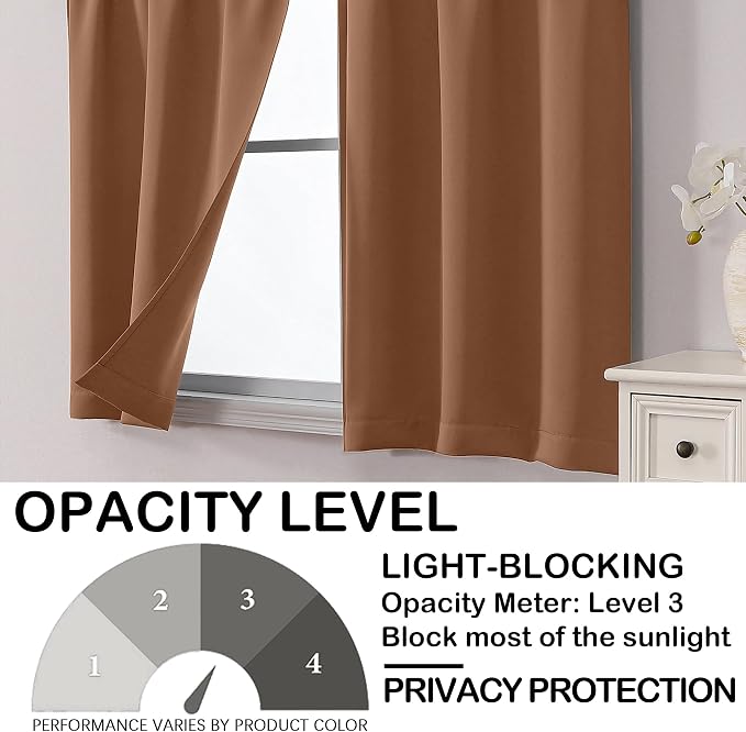 OVZME Kitchen Curtains for Small Window Treatment, Light Filtering Short Cafe - Image 6