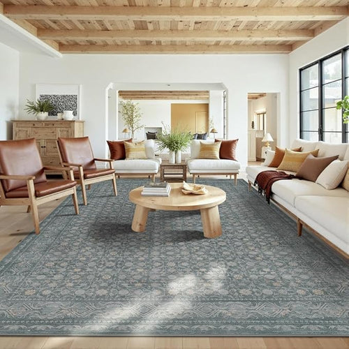 10x14 Washable Area Rug for Living Room, Extra Large Vintage Boho Rugs for by Rugxara