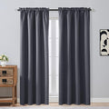 OVZME Charcoal Grey Blackout Curtains 84 Inches Long 2 Panels, Solid Thermal by OVZME