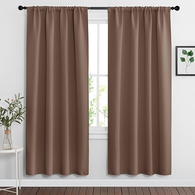 RYB HOME Blackout Curtains for Bedroom Living Room 63 inches Long, Thermal by RYBHOME
