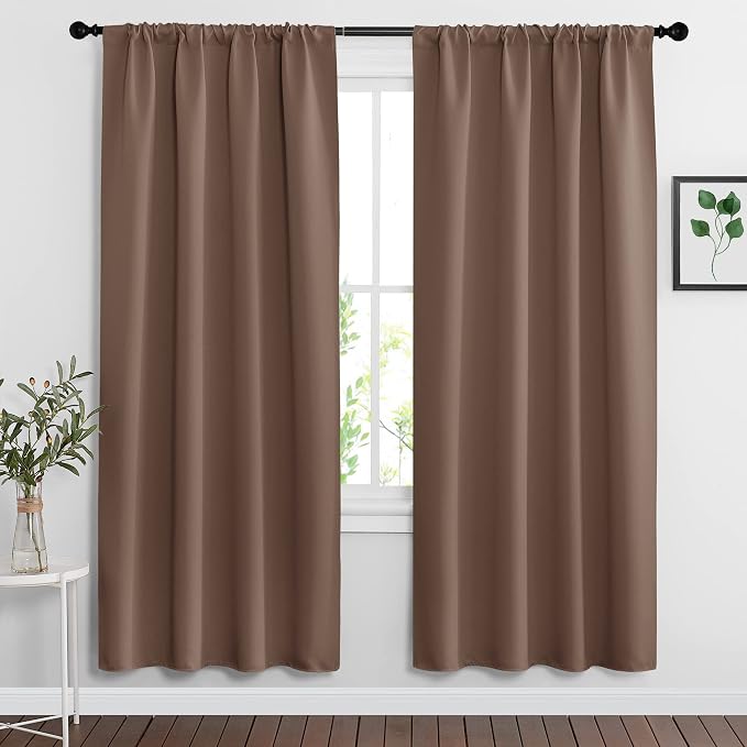 RYB HOME Blackout Curtains for Bedroom Living Room 72 inches Long, Thermal by RYBHOME