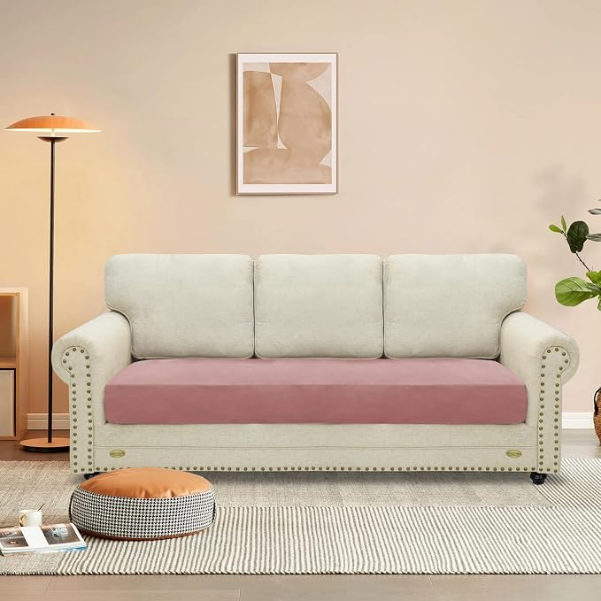 MAXIJIN Velvet Stretch Couch Cushion Covers Soft Sofa Cushion Cover Replacement - Image 2