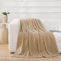 Puncuntex Flannel Fleece Throw Blanket Khaki 60"×80", Super Soft Plush Cozy by Puncuntex