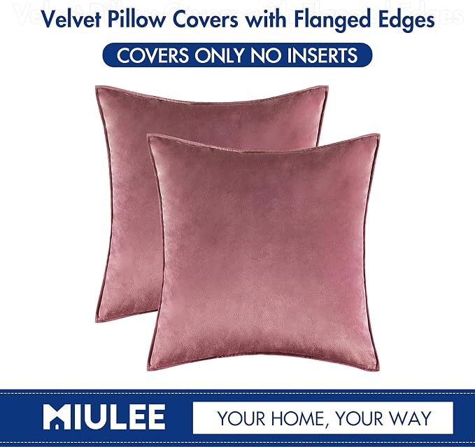 MIULEE Jam Velvet Throw Pillow Covers 20x20 Soft Decorative Solid Square - Image 7