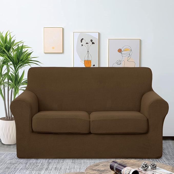 U-NICE HOME 3 Pieces Stretch Loveseat Couch Cover Sofa Cover Washable Sofa - Image 2