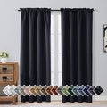 OVZME Black Blackout Curtains for Bedroom 72 Inch Length 2 Panels Set, Solid by OVZME