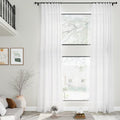 Nanspring White Linen Curtains for Living Room Extra Long Back Tab Curtains 2 by Nanspring