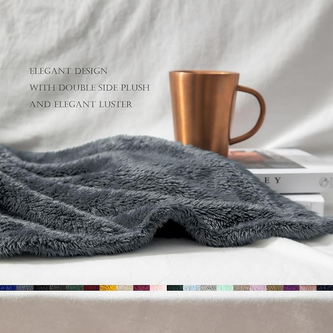 Exclusivo Mezcla Plush Fuzzy Fleece Bed Blanket King Size, Super Soft, Fluffy - Image 7