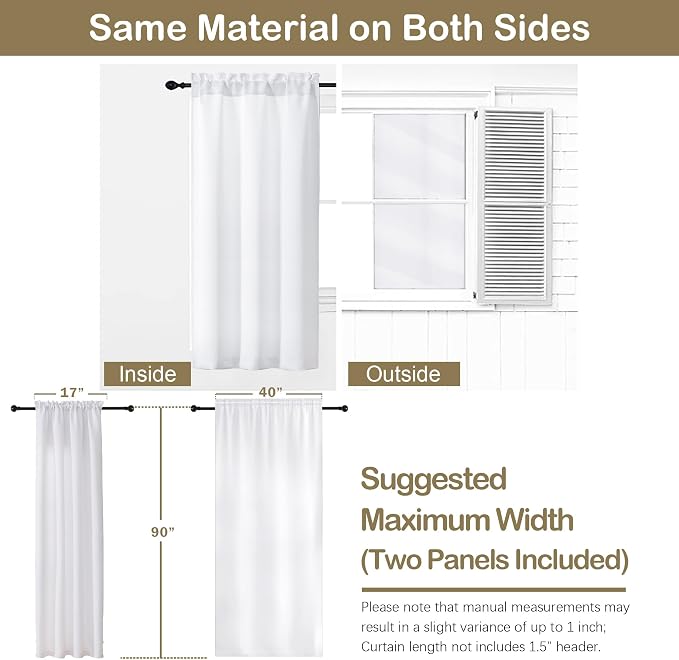 OVZME Pure White Blackout Curtains - Image 2