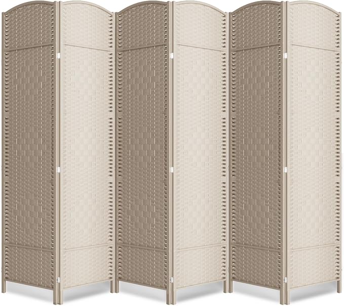 6 Panel Room Divider, 6Ft Folding Privacy Screen, Tall by cocosica