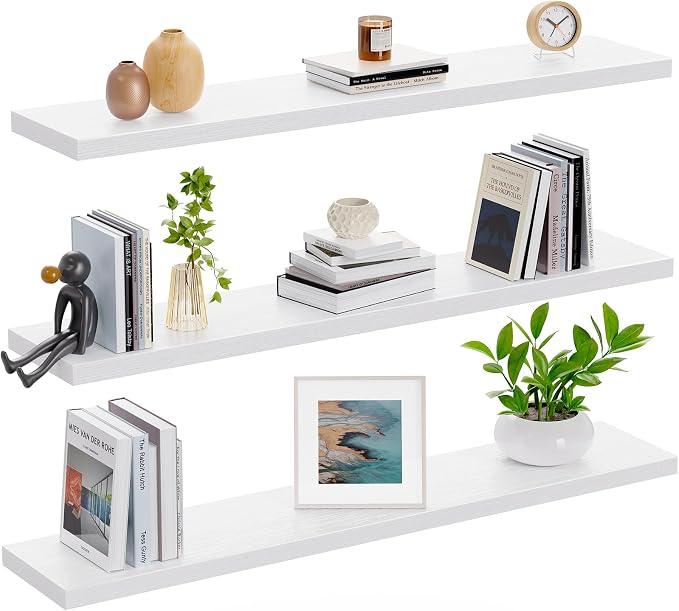 AMADA HOMEFURNISHING 35.4" L Floating Shelves, Wall Shelves Set of 3 - Image 9