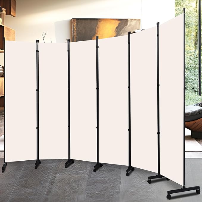 Room Divider Folding Privacy Screens W/Lockable Wheels by HOMSCREENER
