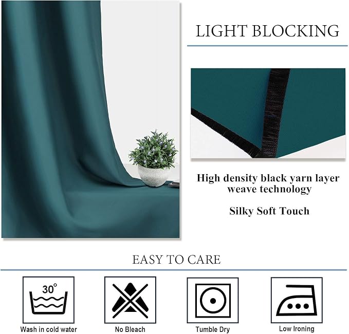 Diraysid Blackout Curtains for Bedroom Grommet Thermal Insulated Room Darkening - Image 5