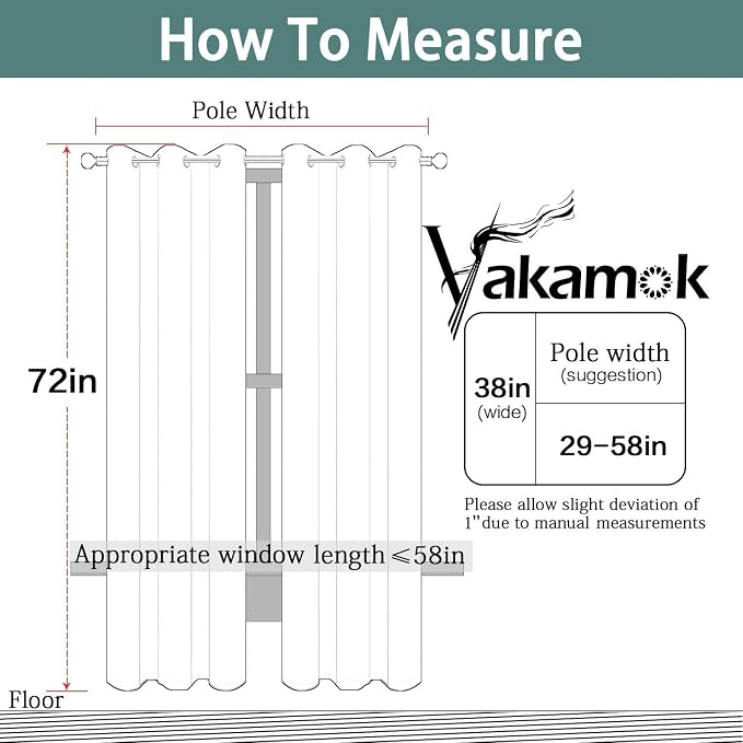Yakamok Blackout Curtains Room Darkening Thermal Insulated - Image 7