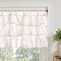 jinchan Ruffled Valance for Windows 18 Inch Mini Pom-Pom Voile Valance Curtains by JINCHAN