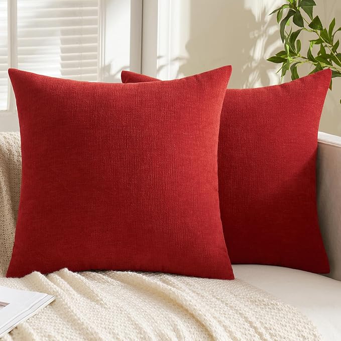 MIULEE Red Couch Pillow Covers 20x20 Inch - Image 6