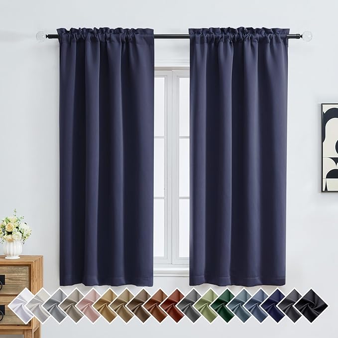 OVZME Navy Blue Blackout Curtains by OVZME