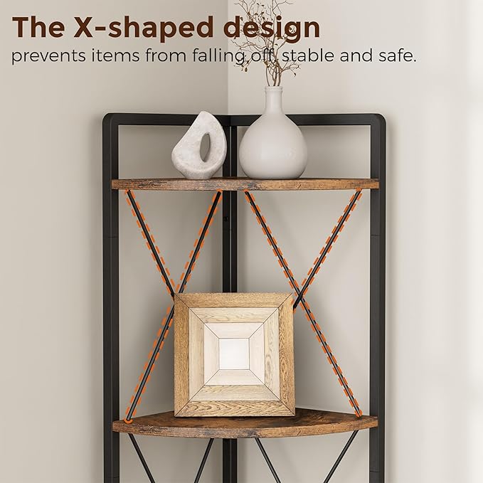 5 Tier Corner Shelf Stand, Metal Corner Shelf, Plant Stand Display Shelf - Image 5