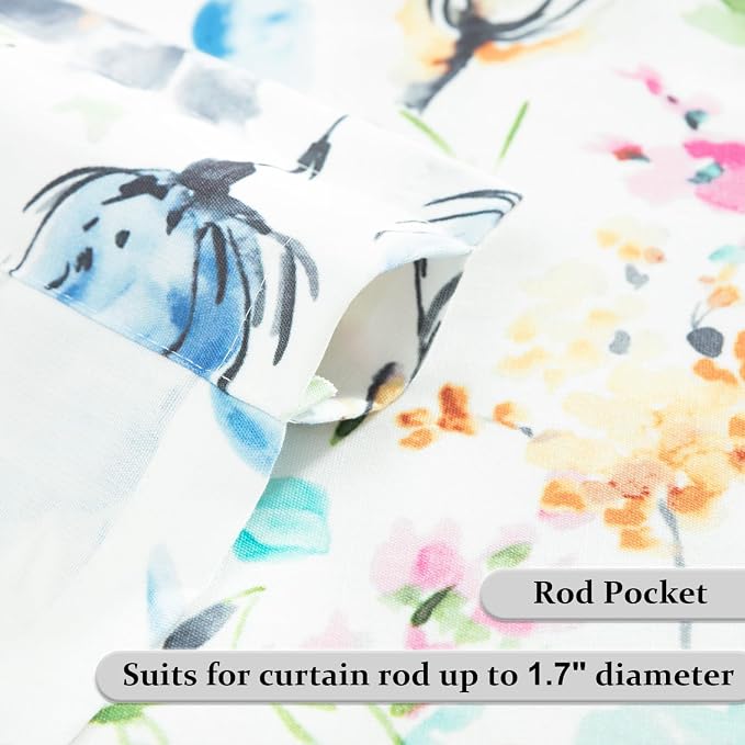 Leeva Colorful Print Valances for Kitchen Windows, Rod Pocket Farmhouse Style - Image 4