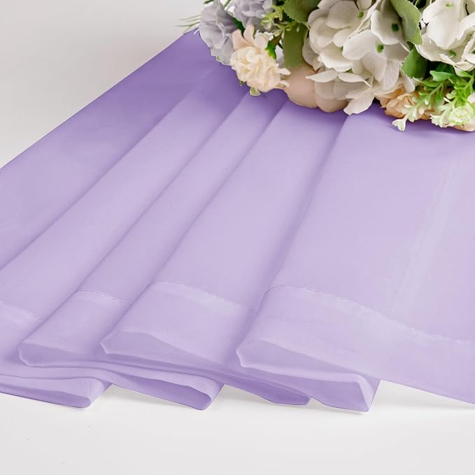 OWENIE Light Purple Sheer Curtains 54 Inch Length 2 Panels Set, Rod Pocket - Image 6