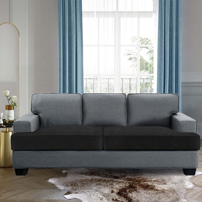 H.VERSAILTEX Stretch Velvet 2 Piece T Cushion Sofa Slipcovers Individually Sofa - Image 2