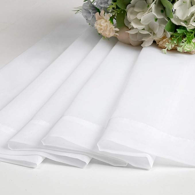 Lecloud Sheer White Curtains 14 Inch Length 2 Pieces, Light Filtering Voile - Image 9