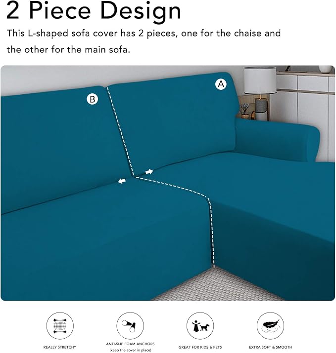 PureFit Super Stretch Sectional Couch Covers - Image 5