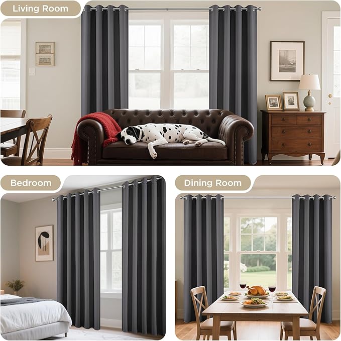 Joydeco Blackout Curtains 72 Inch Length, Thermal Insulated Long Curtains & - Image 6