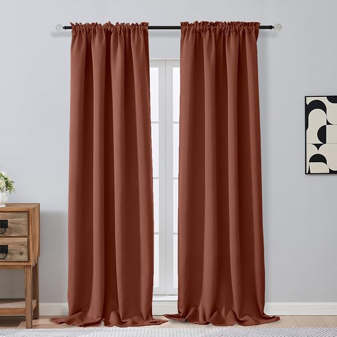 OVZME Terracotta Blackout Curtains by OVZME