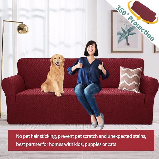 YEMYHOM Couch Cover Latest Jacquard Design High Stretch Extra Large Sofa Covers - Image 2