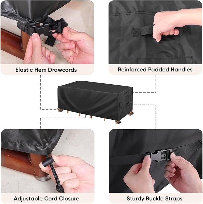 BALEINE Patio Furniture Covers, Outdoor Furniture Covers Waterproof, Heavy Duty - Image 6