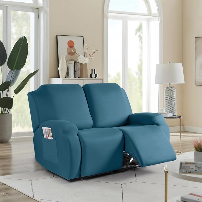 TAOCOCO Recliner Loveseat Slipcover, 2 Pieces Polyester Fabric Stretch Sofa - Image 7