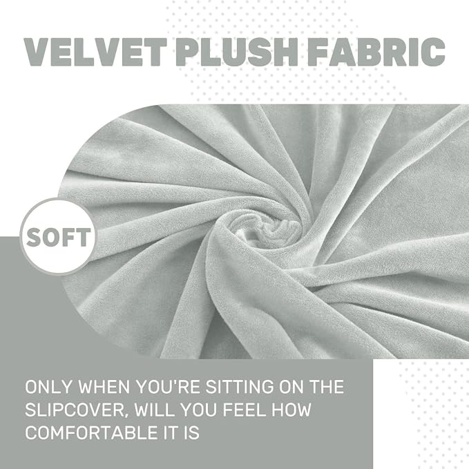 MAXIJIN Velvet Stretch Couch Cushion Covers Soft Loveseat Cushion Cover - Image 3