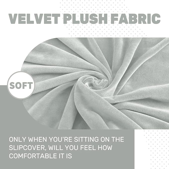 MAXIJIN Velvet Stretch Cushion Cover Fitted Couch Cushion Slipcovers 1 Pack Arm - Image 3