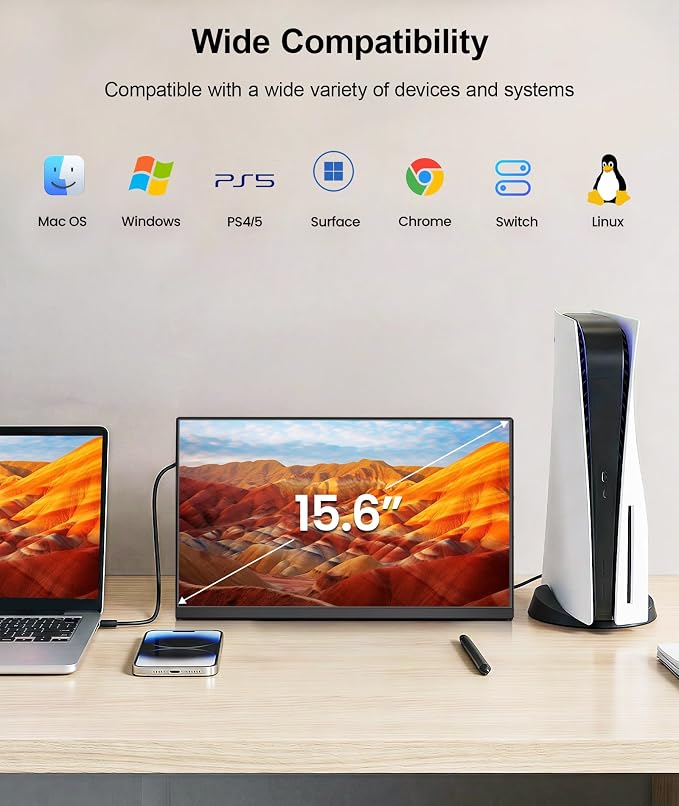 15.6" Laptop Screen Extender, Ultra-Slim FHD 1080P Portable Monitor, Detachable - Image 9