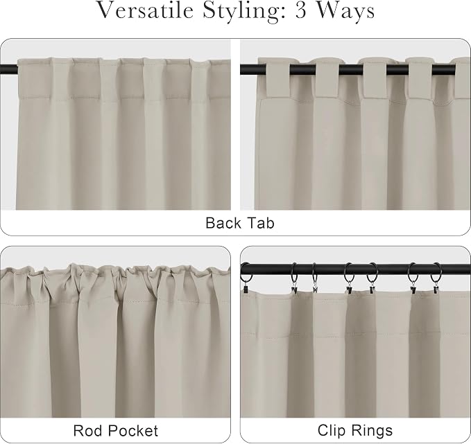 PONY DANCE Blackout Curtains, 42x84 Inch, Room Darkening Drapes - Image 5