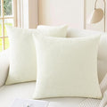 CaliTime Throw Pillow Covers Decorative 24 X 24 Inches Pack of 2 Cozy Chenille by CaliTime