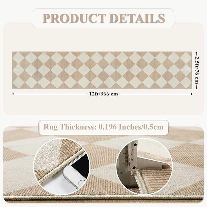 Beeiva Checkered Print Carpet Runners - Image 2