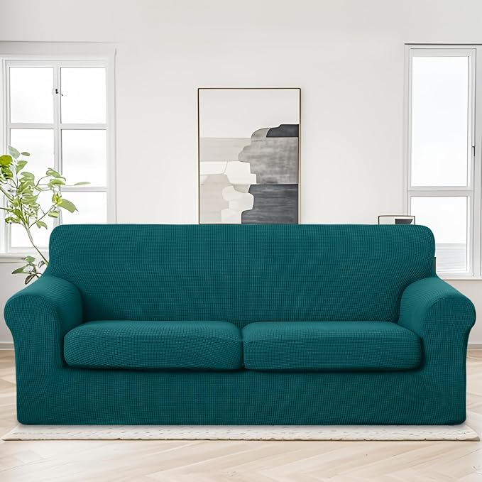 U-NICE HOME 3 Pieces Stretch Couch Cover Sofa Cover Washable Sofa Slipcover - Image 2