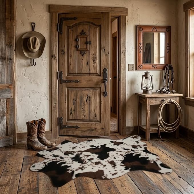 MustMat Cow Print Rug, Faux Cowhide Area Rug - Image 6