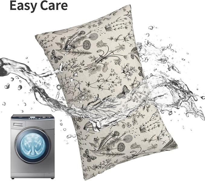 AEIOAE Spring Pillow Covers 12x20 Inch Set of 2, Seasonal Floral Outdoor - Image 4