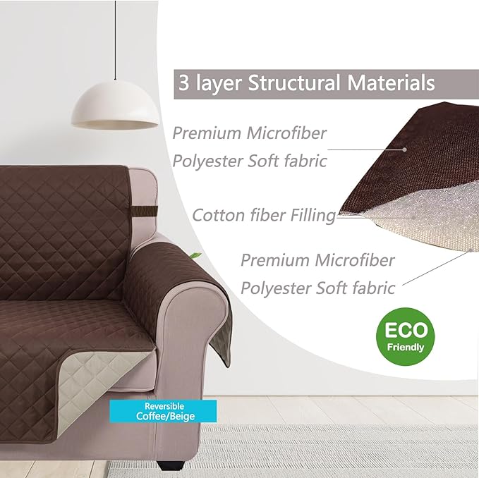 U-NICE HOME Loveseat Sofa Cover Reversible Couch Covers - Image 4