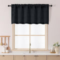 Chyhomenyc Black Kitchen Curtain 24 Inch Length, Light Filtering Textured Small by Chyhomenyc