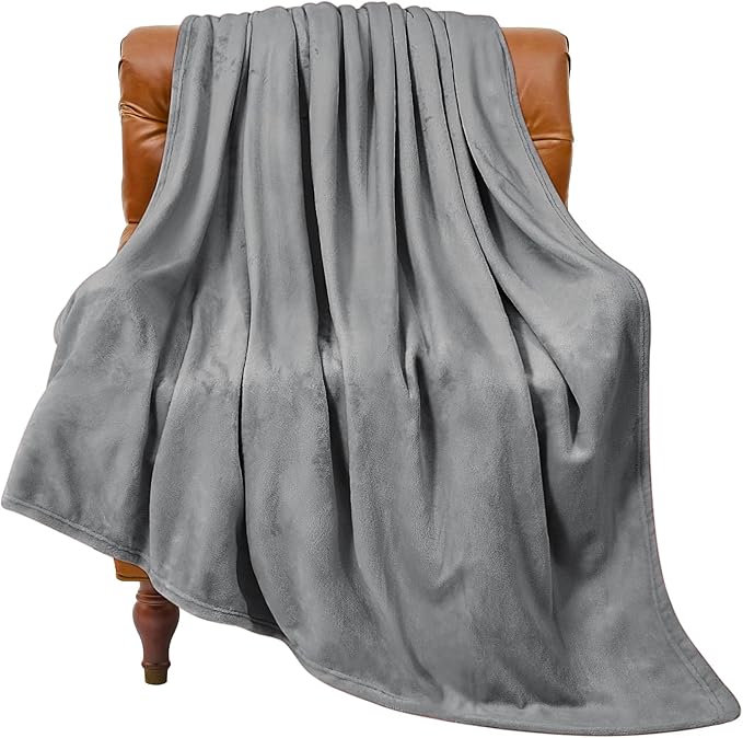 BEDELITE Fleece Blanket Twin Size Grey Throw Blanket by BEDELITE