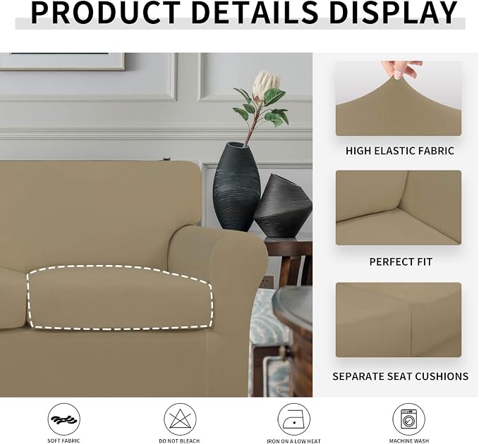Easy-Going 4 Pieces Stretch Soft Couch Cover - Image 3